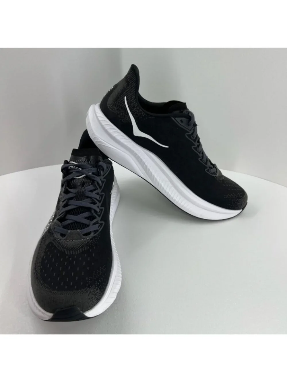 HOKA Mach 6 Running Shoes Mens 12D Lace Up Low Top Mesh Black White 1147790-BWHT - Picture 5 of 10